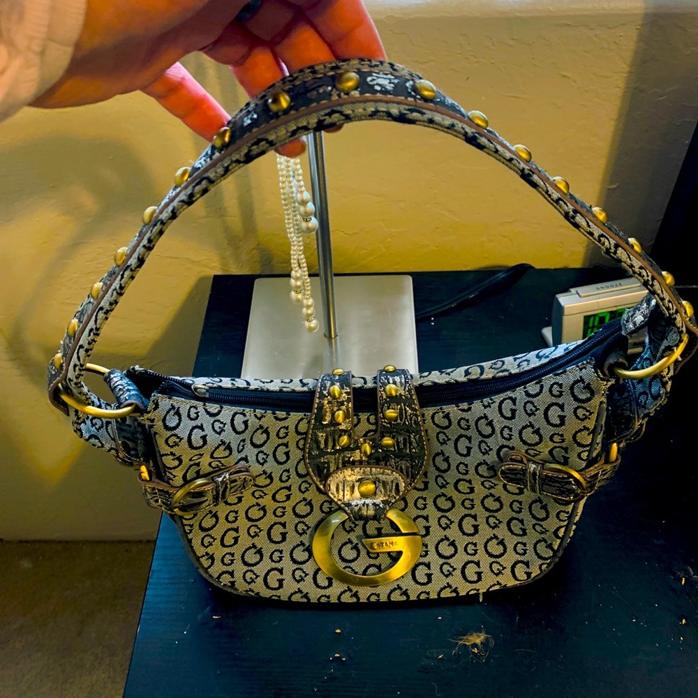 Black & Grey G Gitana Shoulder Tote Handbag